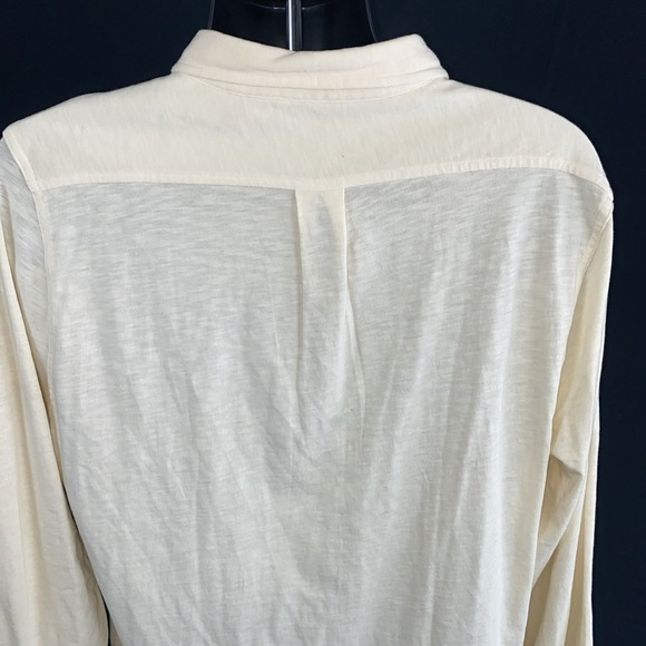J. Crew Mens Shirt Large Garment Dyed Harbor Baywood Ivory Slub Cotton Collared - Picture 4 of 10